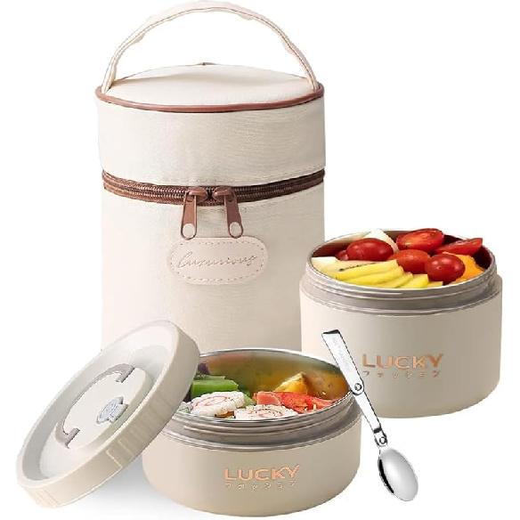 3 Layer Japanese Lunch Box with Chopsticks, Microwave Safe Bento Lunch Box with Bag and Utensils, Leakproof Stackable BPA-Free Lunch Containers for