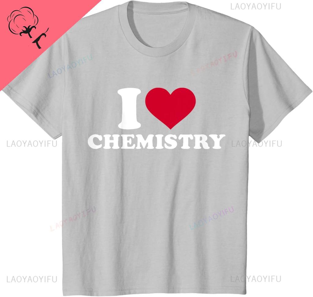 Ich Liebe Chemie T-Shirt Kawayi Paar Baumwolle Atmungsaktiv und Bequem Kundenspezifische Bedruckte Grafik T-Shirts Camisas Streetwear