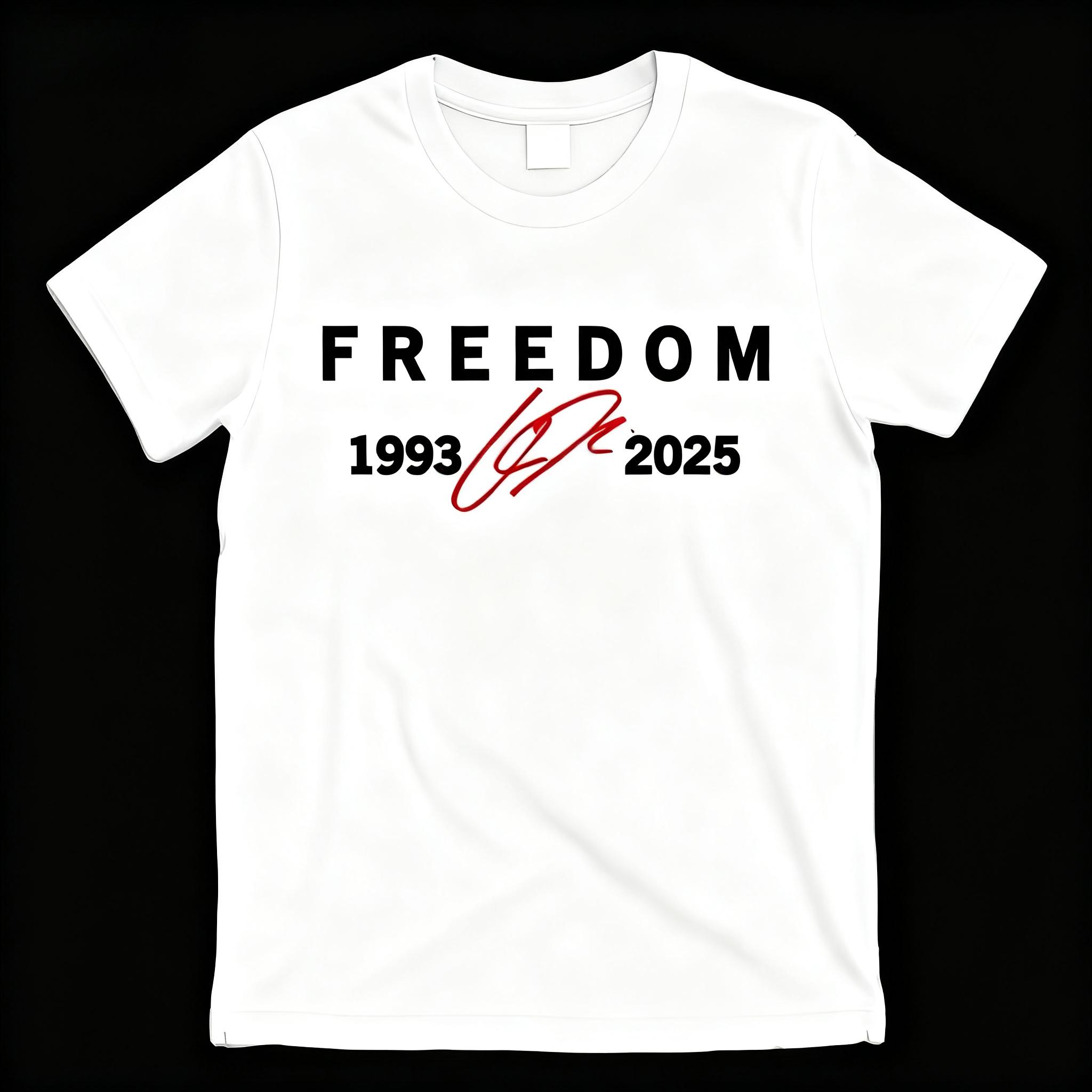2025 Summer Freedom Red Signature 19932025 Charlie Kirk Tribute Faith Christian RIP Charlie Kirk 100cotton Printed Tshirt Men M