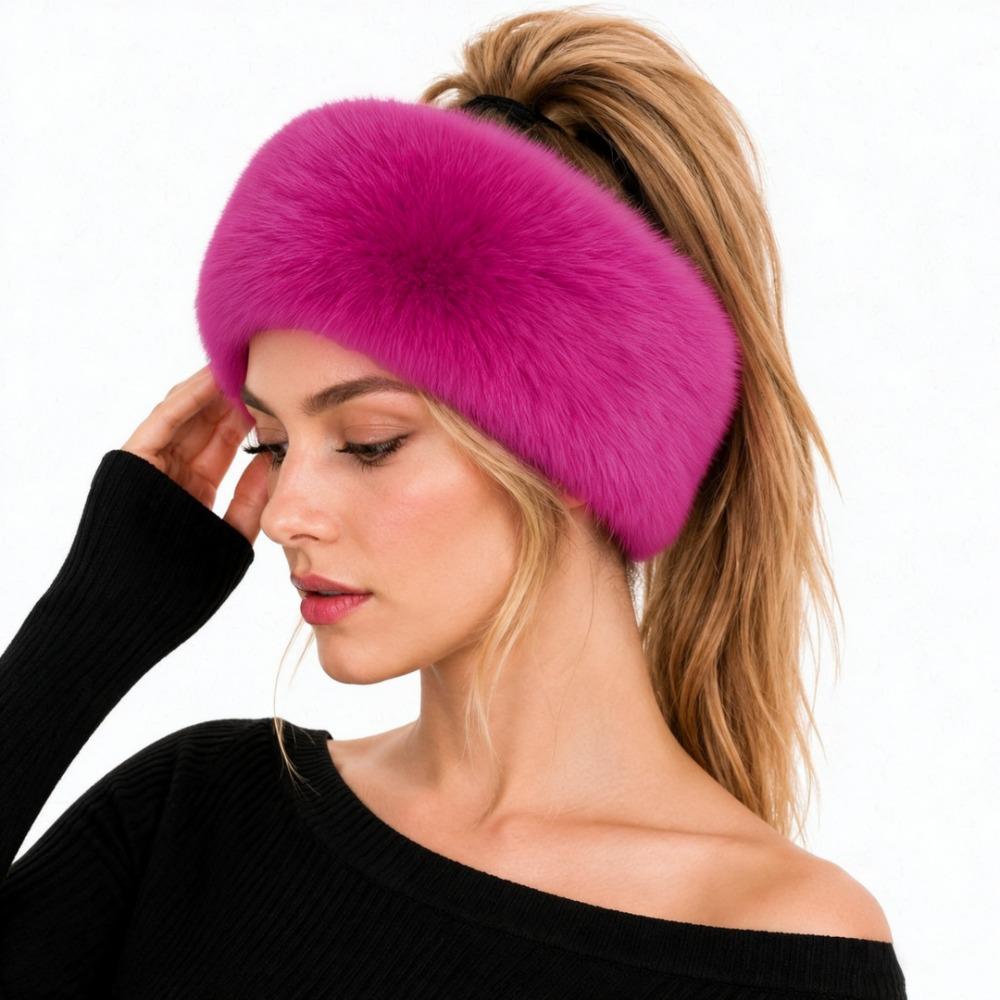 Imitation Fox Fur Furry Hairband Thick Fake Fur Hat Soft Keepwarm Headband Winter