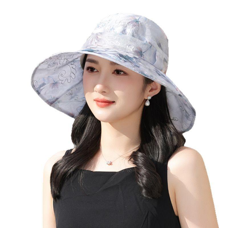 Summer Hat Women's Sunshade Sun Hat Fashion Versatile Lace Bow Summer Outdoor Bucket Hat