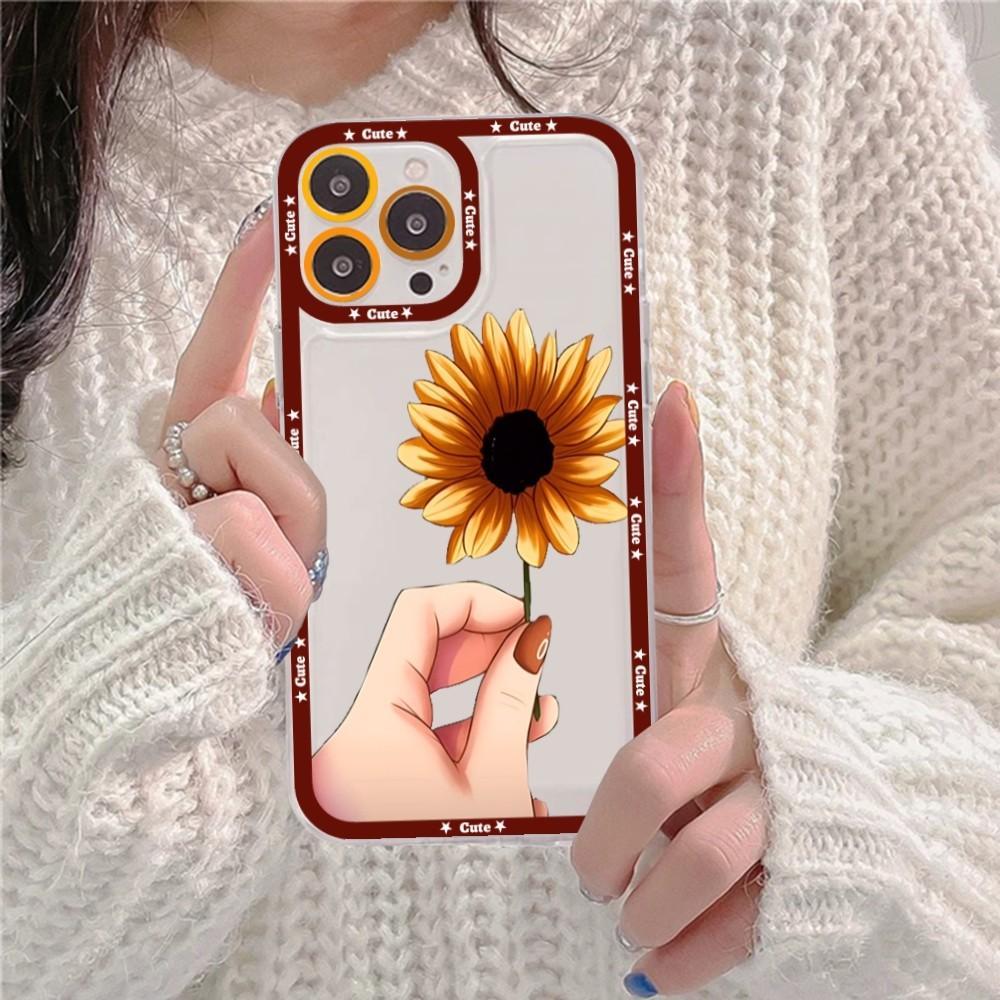 Beautiful Flower Sunflower Phone Case For iPhone 16 15 14 13 12 11 Pro Max XS X XR Mini Protective Cover