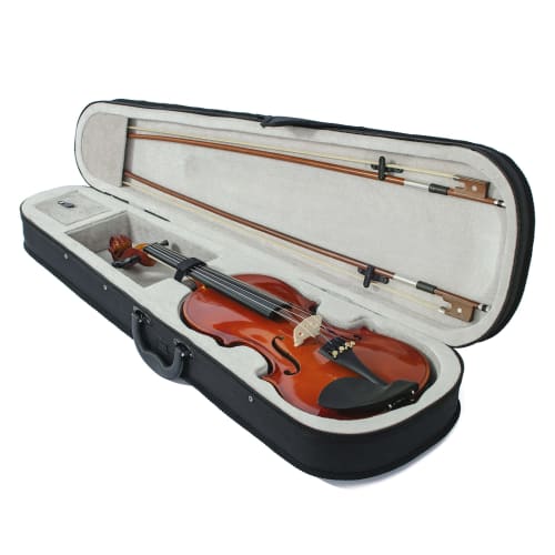BQKOZFIN 4/4 Violin Beginner Set with 2 Bows, Tuner, Spare Strings, and Shoulder Rest