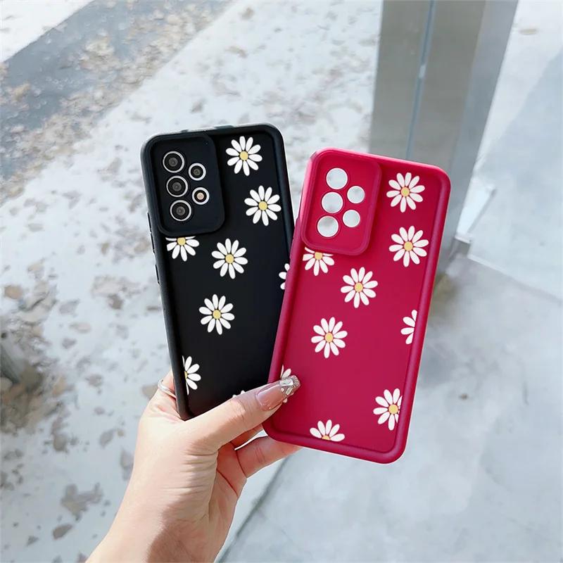 Retro Daisy Flowers Silicone Phone Case For Iphone17 16pro 15pro 14 13 12 11 12pro 13pro Max 14plus Anti Fall Protective Cover