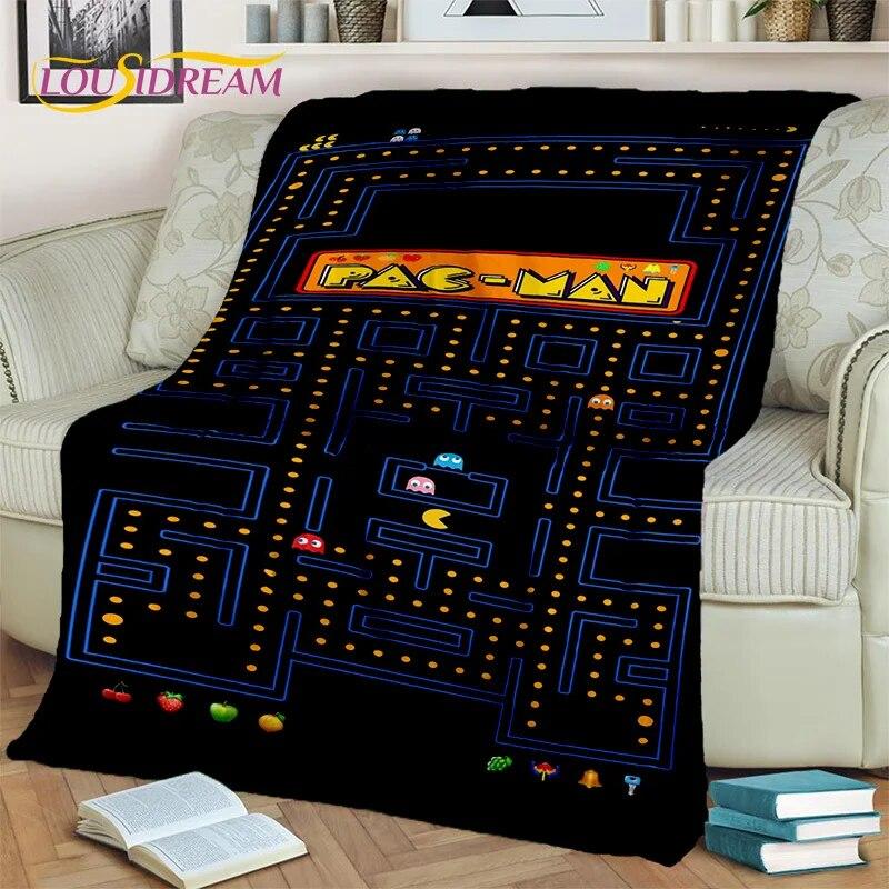 

Retro Classics Game 3D Pacman Gamer Blanket,Soft Throw Blanket for Home Bedroom Bed Sofa Picnic Travel Office Cover Blanket Kids