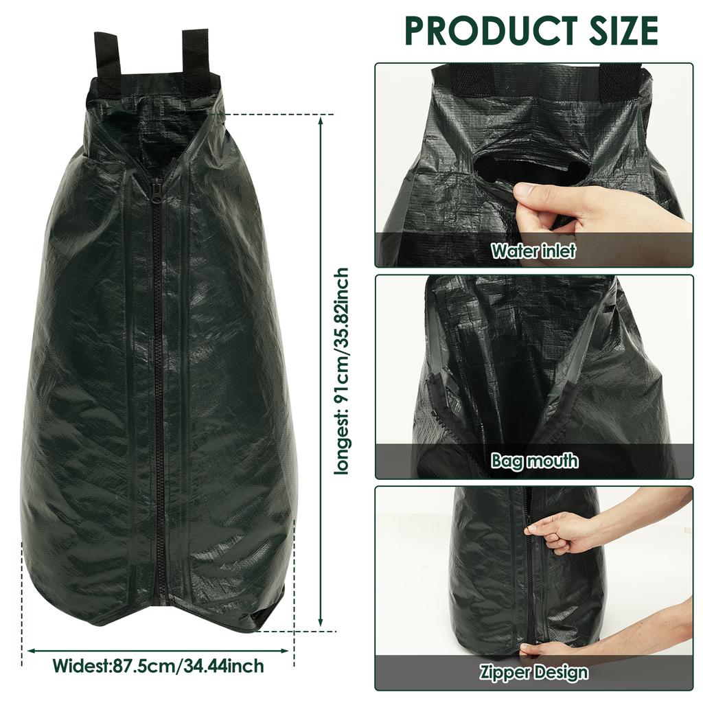 4Pcs 20 Gallon Thickened Tree Watering Bag Reusable Garden Lawn Drip Irrigation System With Zipper for Tree Deep Root Watering