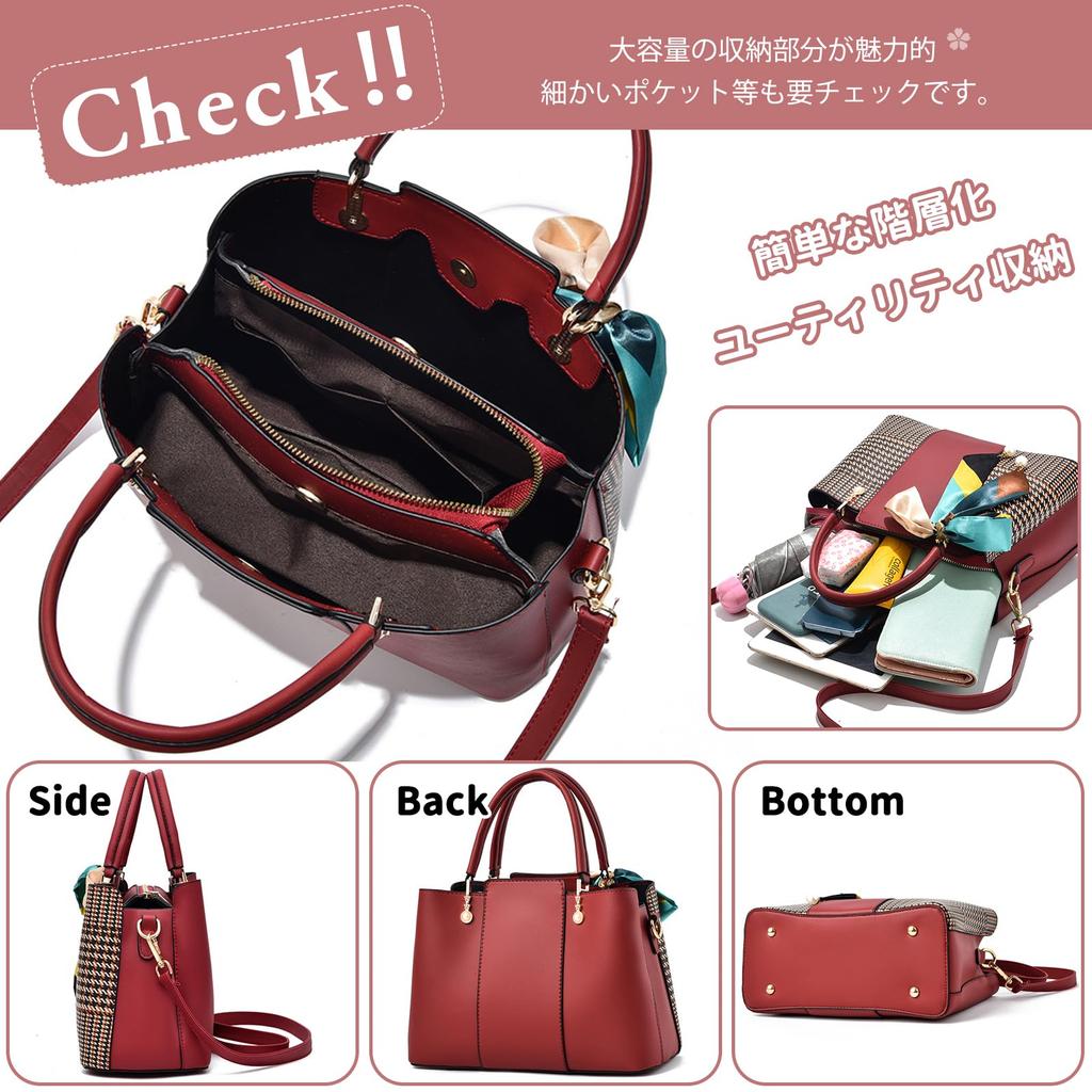 NICOLE & DORIS Women's Large Capacity Three-Layer Handbag, CrossbodyShoulder Bag, Checkered Pattern, Waterproof, Self-Standing, Perfect for