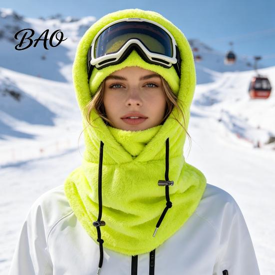 Thermal Mask for Skiing Balaclava Fleece Ski Mask, Winter Windproof Arctic Velvet Outdoor Sports Warm Hood Face Cover, Comfortable Neck Warmer Cycling