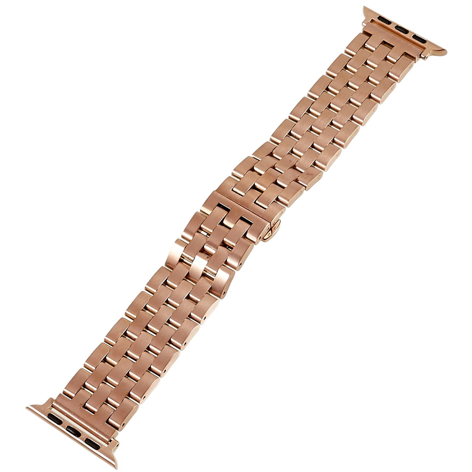 

Watch Strap for Apple Watch Series 10 42mm/9 8 7 41mm/SE (2023) SE (2022) SE 6 5 4 40mm/3 2 1 38mm 5-Beads Stainless Steel Metal Wristband Silver