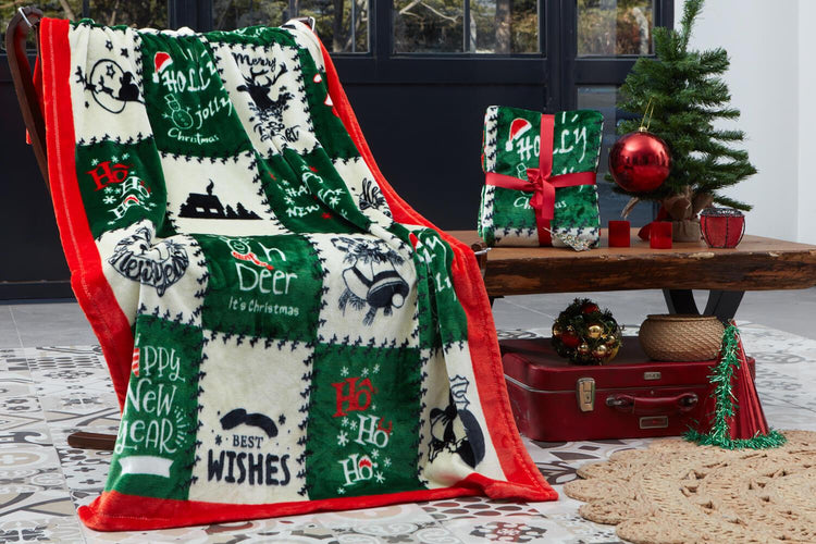 

Одеяло для телевизора Dolce Bonita Home Wellsoft 3D Holly Jolly Green