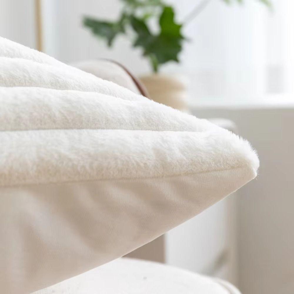 Sofa Decor Skin Friendly Pillow Cover Decorative Detachable Cushion Cover Solid Color Soft Short Pillowcase Home
