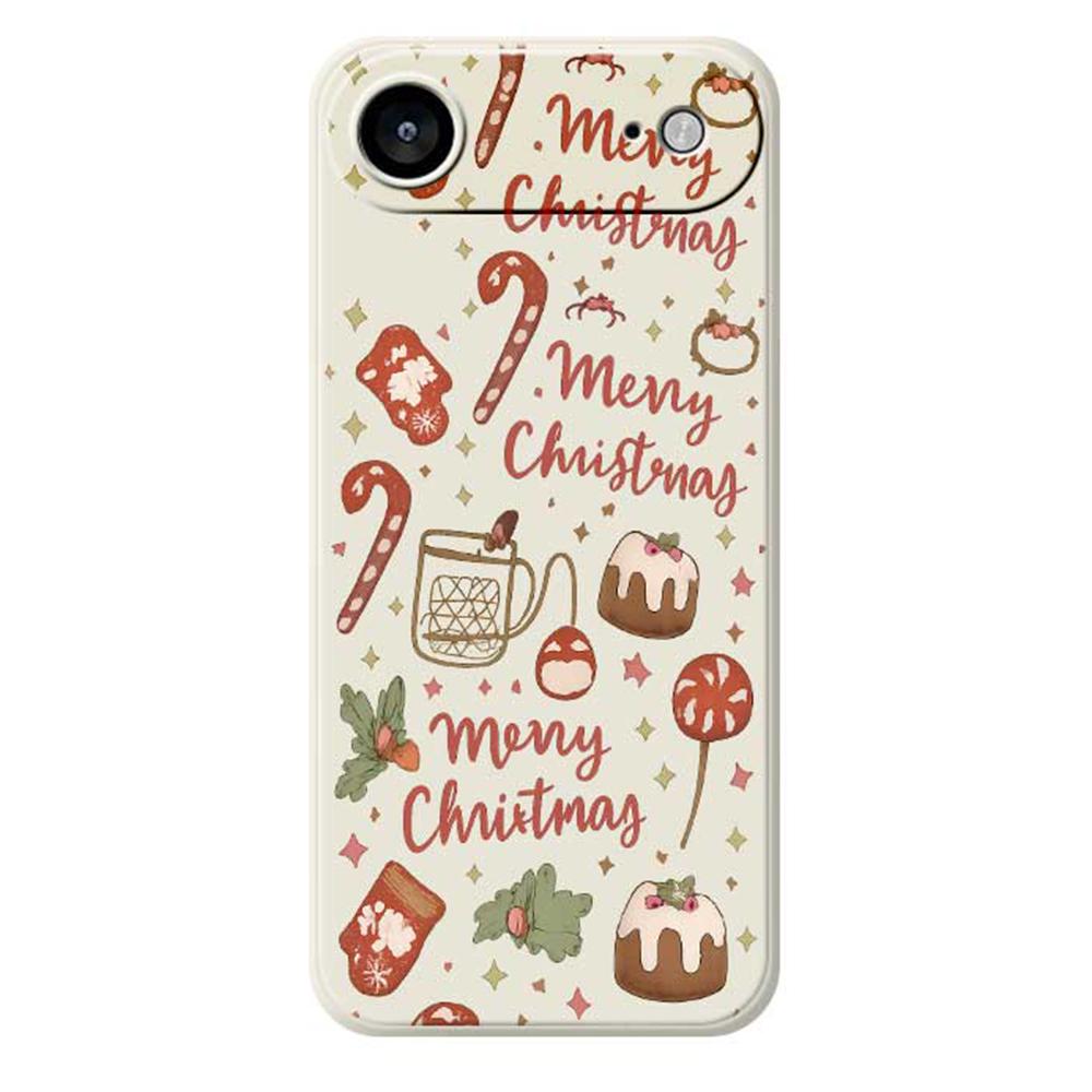 For iPhone 17 Air Case Merry Christmas Pattern Printing Straight Edge TPU Phone Back Cover