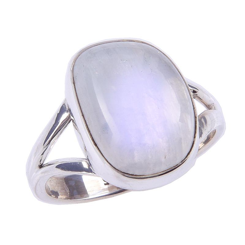 Natural Rainbow Moonstone Gemstone Handmade 925 Solid Silver Ring Size 7 C7i96
