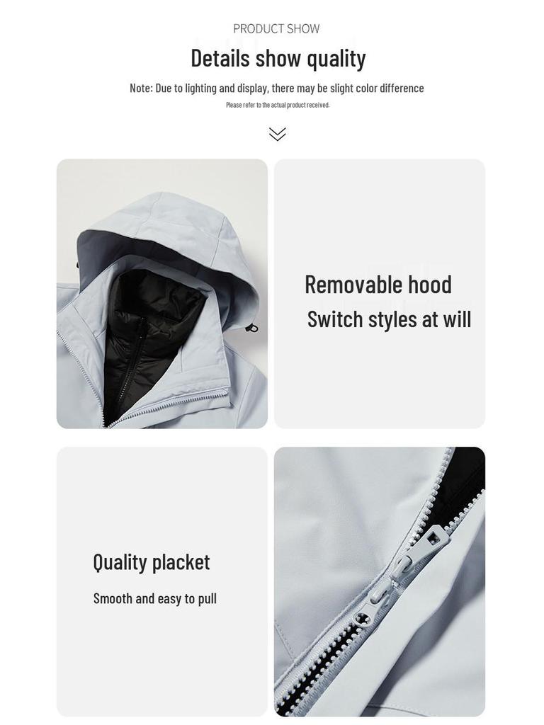 Autumn/Winter 2024 High-End Windproof Jacket with Three-Proof Fabric & 90% White Duck Down Liner for Couples