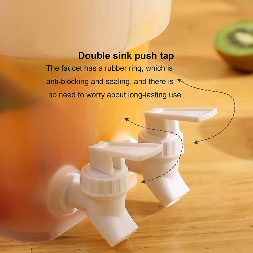 Cold Kettle With Double Faucets, Refrigerator Faucet Large Capacity Storage For Fruit Juice, Beverage Dispenser