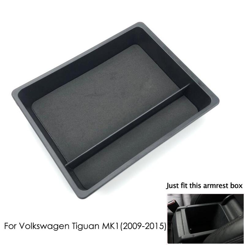 For Volkswagen VW Tiguan Mk1 Mk2 Taos Seat Tarraco Car Accessories Armrest Storage Box Tray Container Console Organizer Pallet