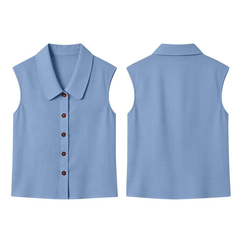 Women Elegant Commuter Sleeveless Button Cardigan Top, Fashion Blouse for Summer