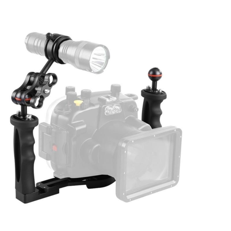 Ergonomic Camera Handle Diving Mount Hand Grip with Lightweight Aluminum Alloy Designing for Underwater Use