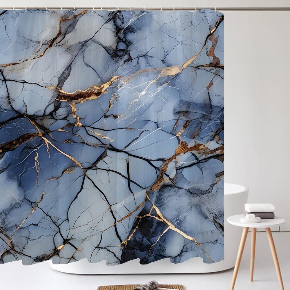 High Quality Print Shower Curtain Art Abstract Marble Pattern Bathroom Curtains Home Decor Waterproof Polyester Fabric with Hook