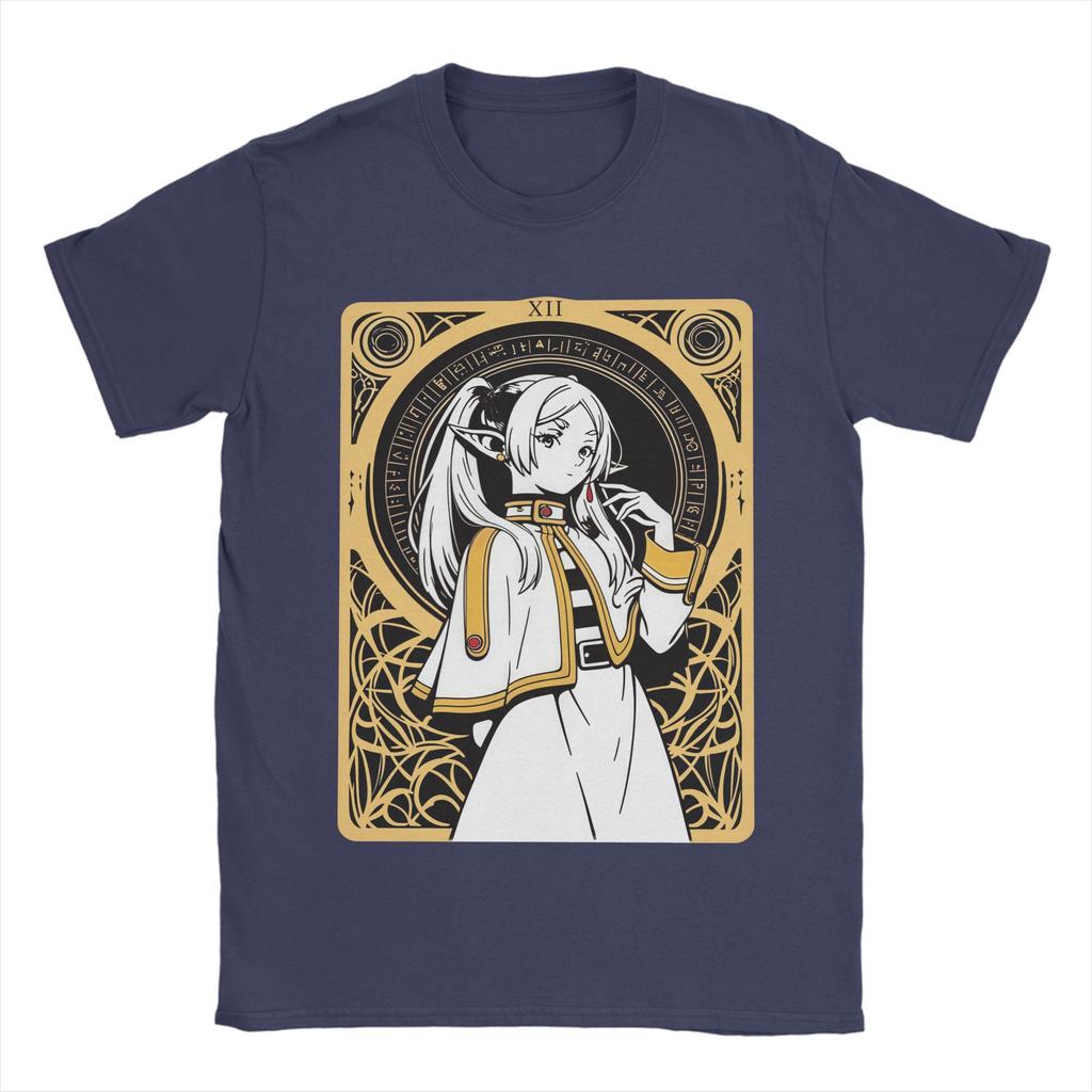 Męskie Koszulki Frieren Beyond Journey's End Anime Koszulki z Czystej Bawełny z Krótkim Rękawem Sousou No Frieren Koszulki z Okrągłym Dekoltem Odzież