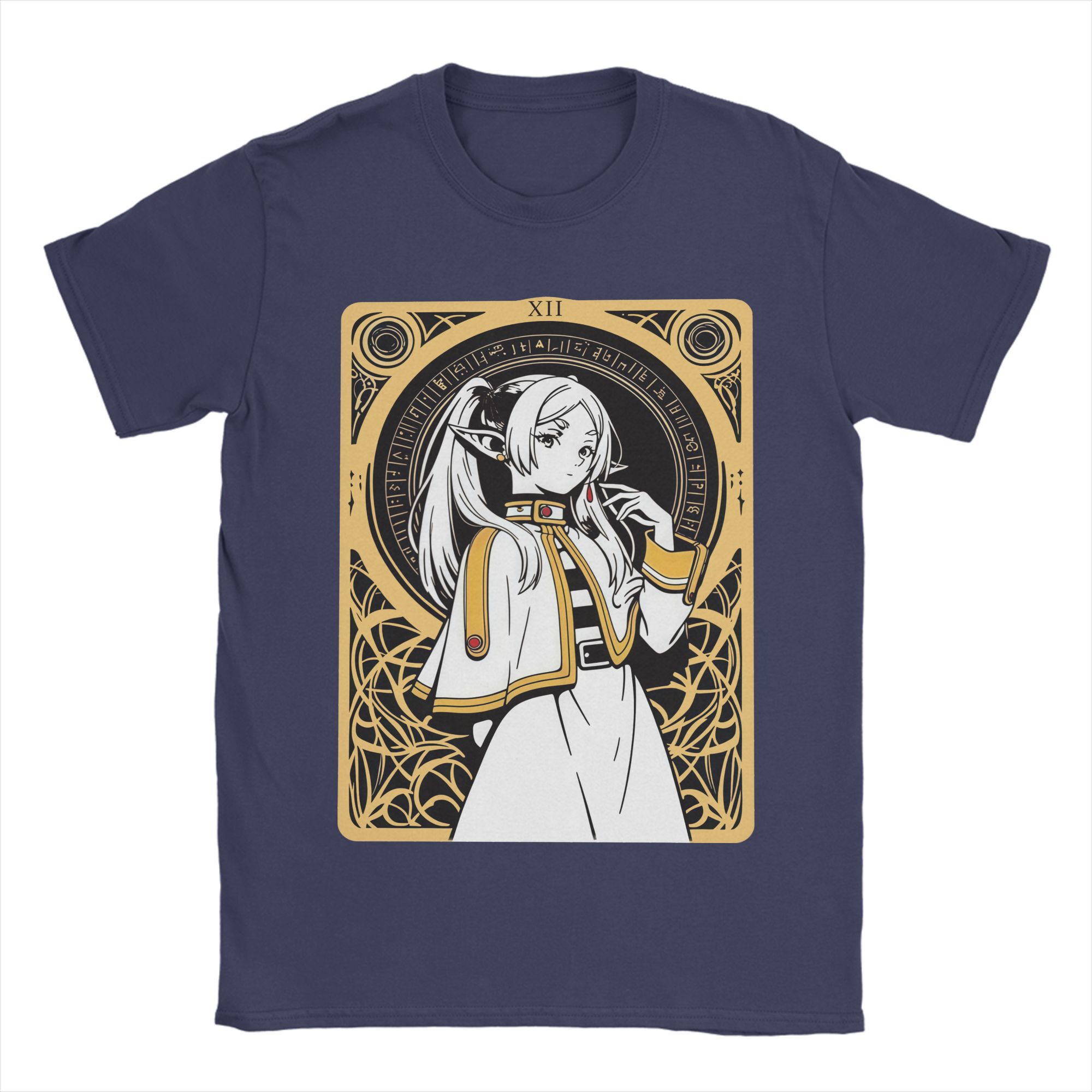 

Men T-Shirts Frieren Beyond Journey s End Anime Pure Cotton Tees Short Sleeve Sousou No Frieren T Shirts Crewneck Clothing 4XL