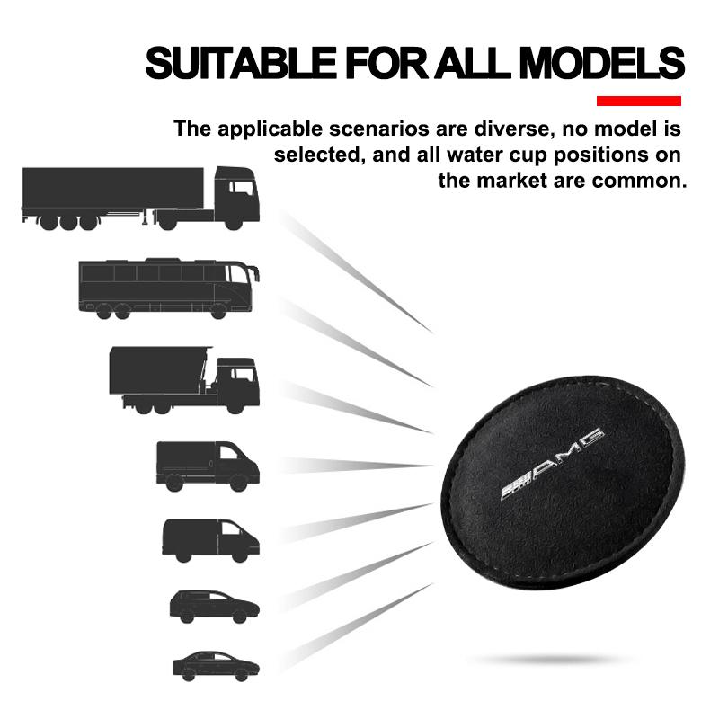 1/2Pcs Car Cup Holder Pad PU Leather Slot Non-slip Coaster Mat For Mercedes Benz AMG GLE GLS GLC CLA GLB ML W204 W206 W205 W212 W203