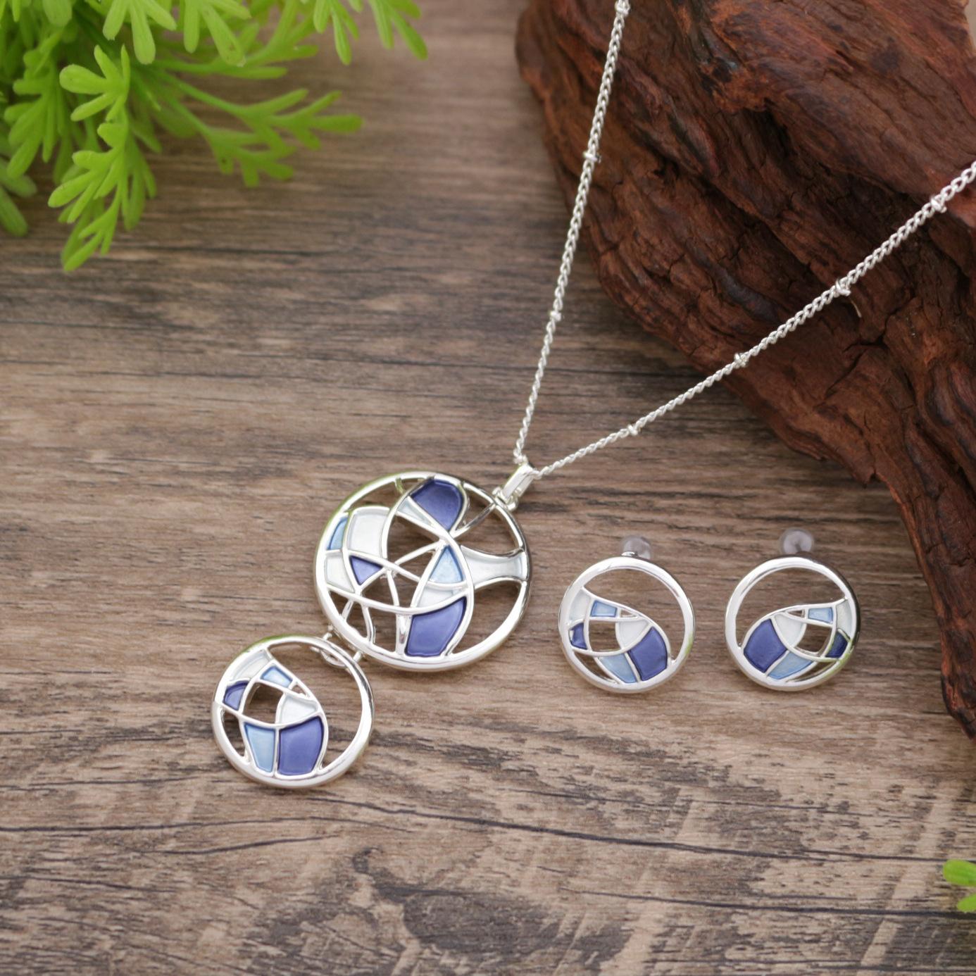 Новый эмалевый цвет круглый полый цветок серьги-гвоздики подвеска набор, женская мода универсальное цветочное ожерелье