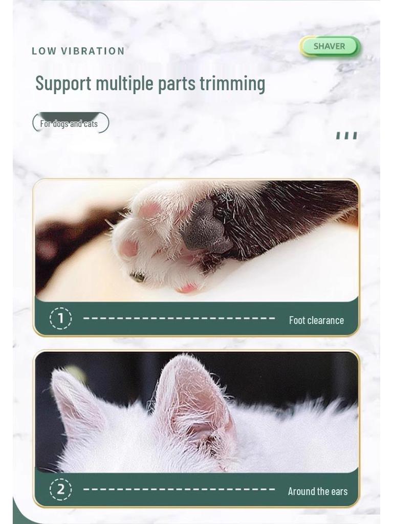 Electric Pet Hair Trimmer with Light for Cats & Dogs