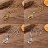 Gothic Skull Hand Pendant Necklace With Geometric Zinc Alloy Chains For Men And Women Halloween Accessory