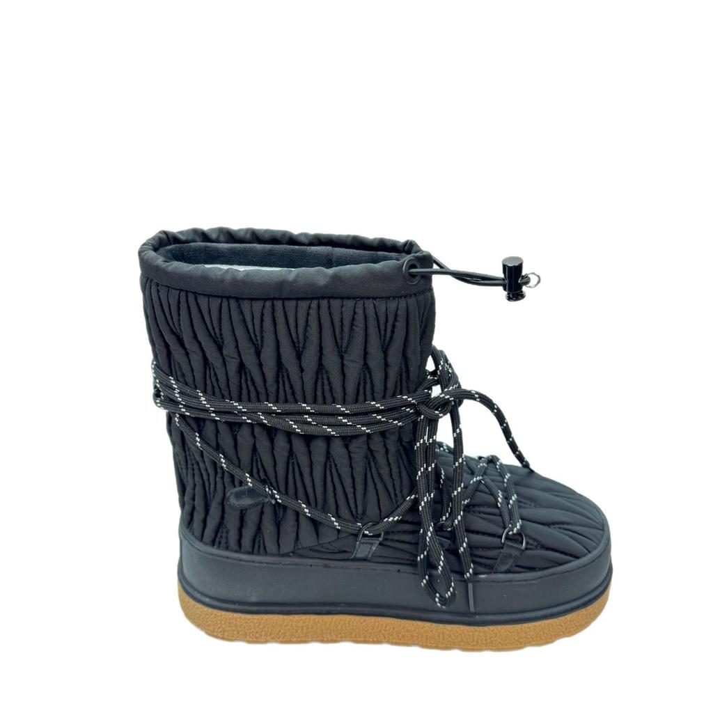 2024 Classic Lambswool Pleated Mid-Calf Ski Boots with Thick Soles