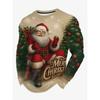 Funny Santa Clause Graphic T Shirt For Man Fashion Christmas Style Long Sleeve Pullovers Festival Family Party Graphic Clothes