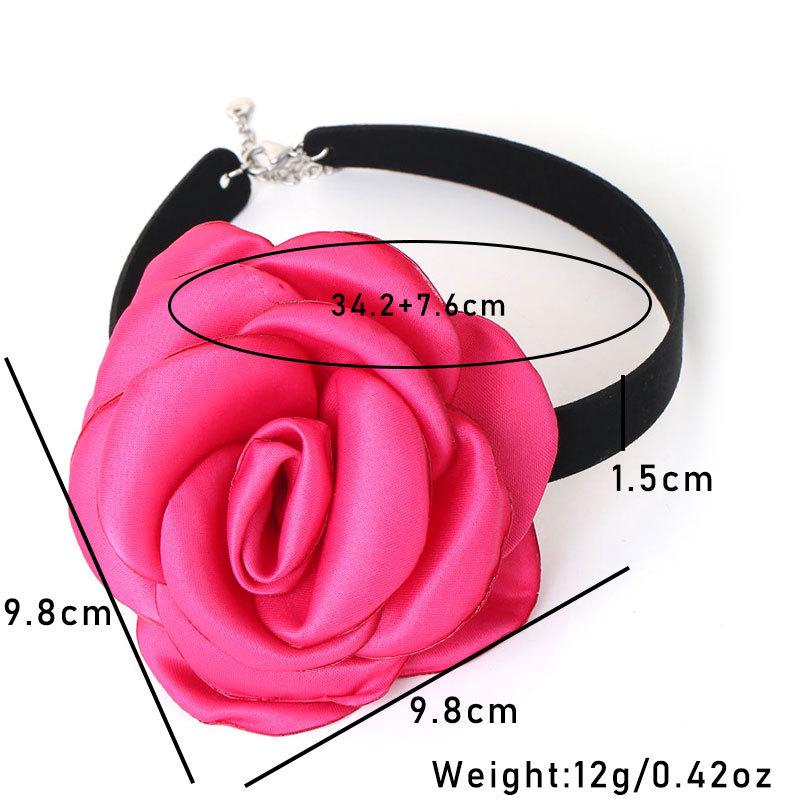 Korean Handmade Fabric Flower Choker Necklace