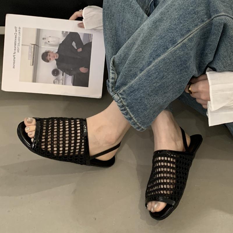 Fashion Fashion Hollow Woven Flat Sandals Women Sexy Open Toe Brand Designer Shoes Comfortable Non-Slip Beach Sandals Sandalias De Mujer