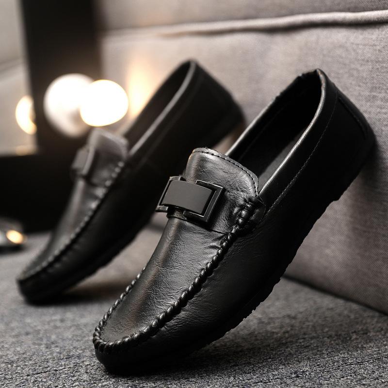 Men's Leather Casual Shoes Luxury Social Loafers Flats Moccasins For Men 2024 Comfortable Slip-On Driving Fashion Shoes Male