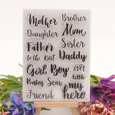 Family Name Transparent Silicone Clear Stamps Seal for DIY Scrapbooking Album Paper Card Decorative Sheets Letter Word