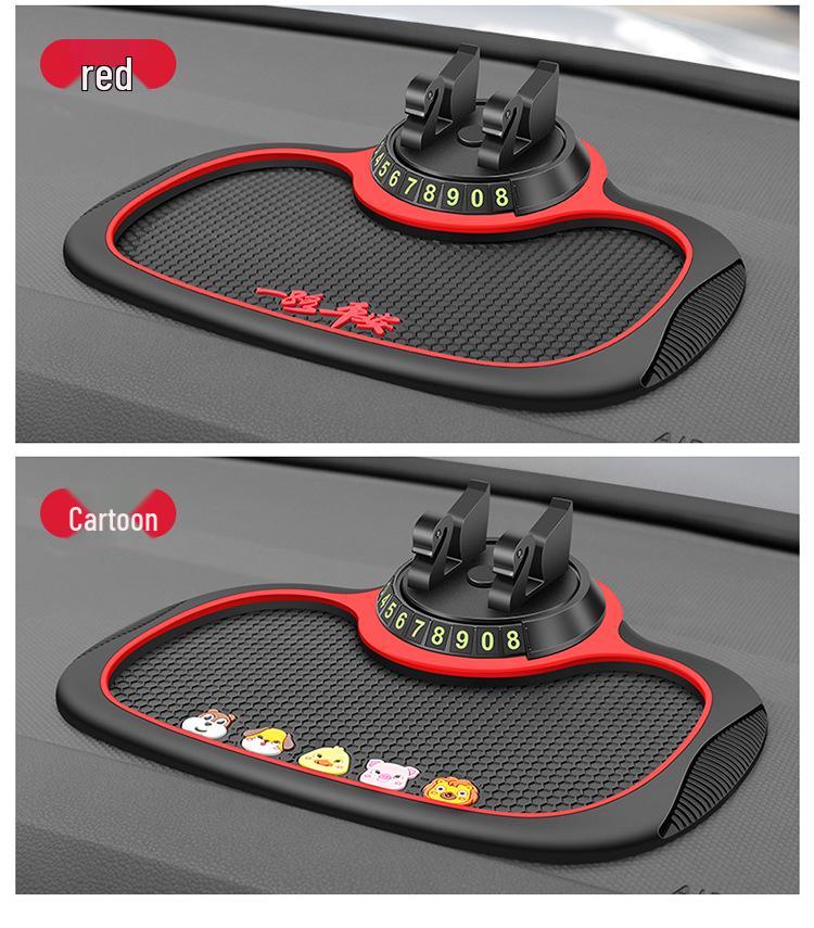 Car Non-Slip Phone Holder & Temporary Parking Plate - Heat & Wear Resistant Dashboard Mat.