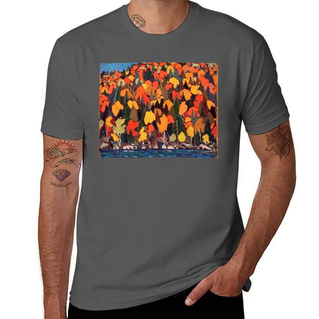 Tom Thomson Autumn Foliage Tshirt Street Fashion Casual Tee Shirt