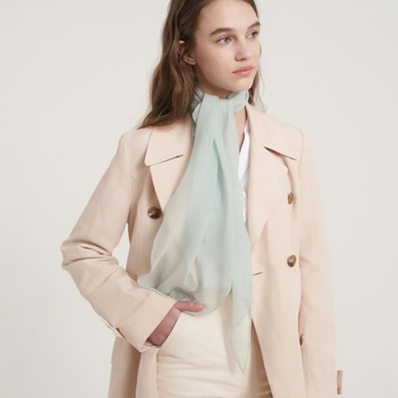 BB’DE SOLI’DE Solid Chiffon Silk Scarf Mint