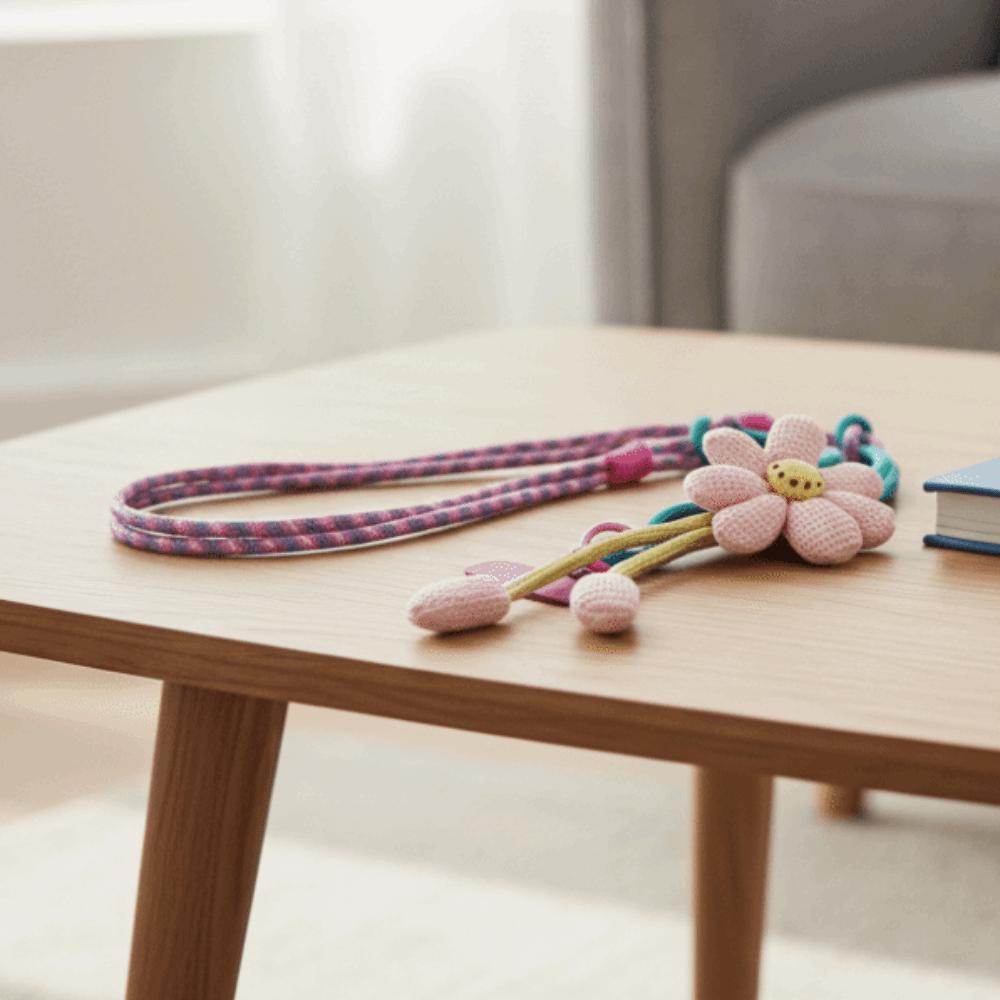 Crossbody Phone Woven Chain Phone Charm Cell Phone Strap Flowers Phone Lanyard  Outdoor Activity