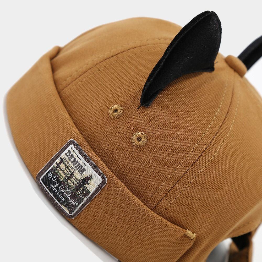Adjustable Hip Hop Melon Docker Cap Cute Cat Ears Brimless Hat Rolled Cuff Solid Color Retro Skullcap Outdoor Daily