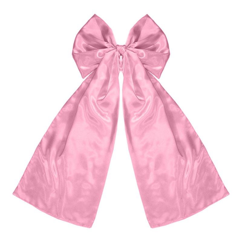 

Сатиновый бант Верхушка для рождественской елки Мерцающий сатиновый материал добавляет праздничного очарования. Дизайн оверсайз. One Size розовый