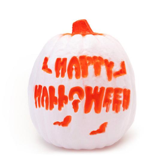 Halloween Kürbislaterne Gruselige LED Leuchtende Gebogene Kürbislampe mit Sound für Süßes oder Saures Partys Innen Außen Tischdeko