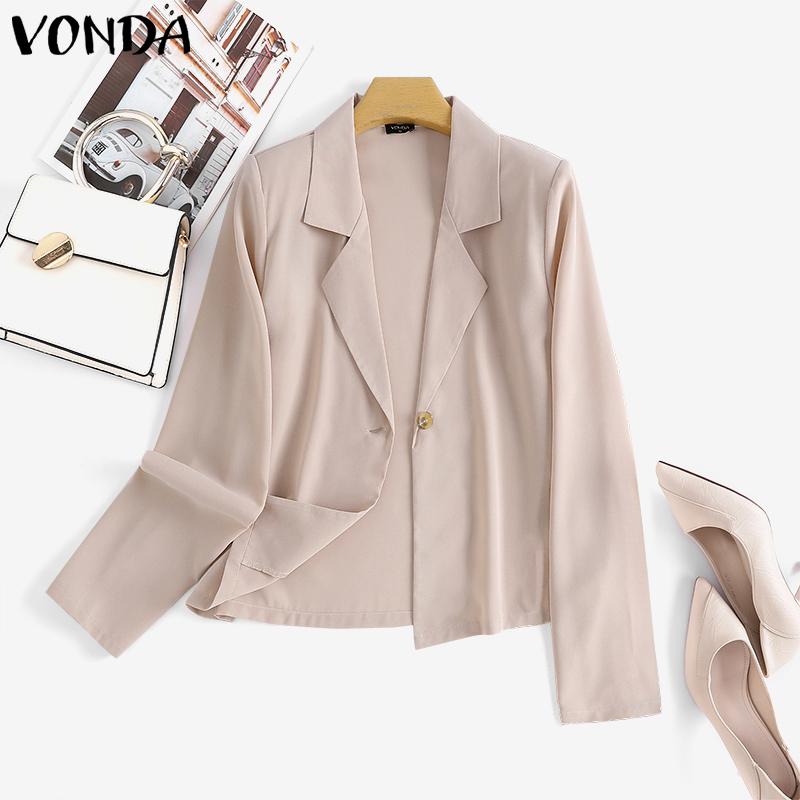 

VONDA Пружина Женщины Сплошной цвет с длинным рукавом Блейзер