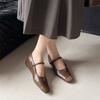 Fashion Women's New Autumn Flat Shoes Fashion Square Head Shallow Mouth Suede Anti-slip Wear-resistant Low-top Shoes
