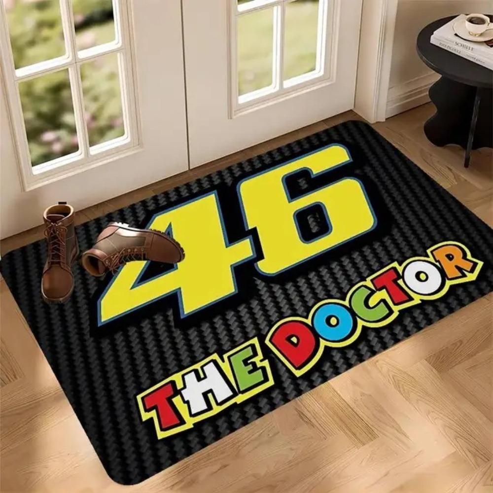 46 The Doctor Motorcycle Racing Rectangle Carpet Carbon Fiber Yellow Sport Bike Fan Home Decor Mat Floor Rug Entryway Doormat