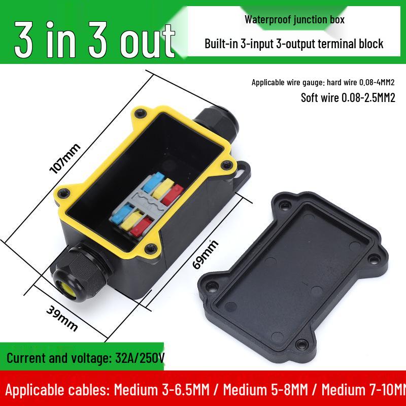 Boîte de jonction de terminal étanche IP68 pour usage extérieur, submersible et étanche à la pluie, idéale pour les lampadaires.