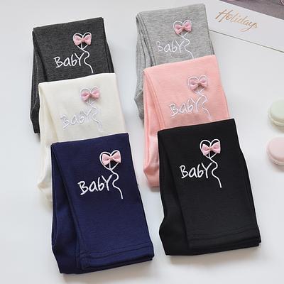 Girls' Leggings, Thin Pants, Worn for Babies In Spring and Summer, Children's Peach Heart Flower Pants
