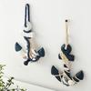 Nautical Wooden Ornament with Rope Beach Ocean Theme Wall Art Rustic Coastal Door Hanging Ornament for Bedroom Living Room Decor