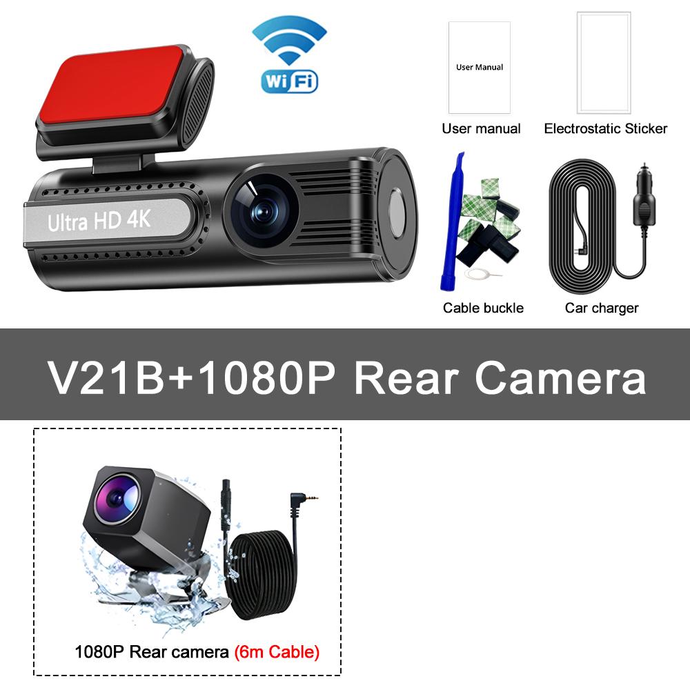 Ultra HD 4K Dash Cam For Car DVR 4K+1080P Front Rear Dash Camera With WiFi GPS 24h Parking Night Vision Video Recorder Black Box