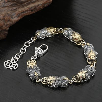 New Silver Gathering Men Bracelet Chinese Style Retro Personalized Jewelry Accessory